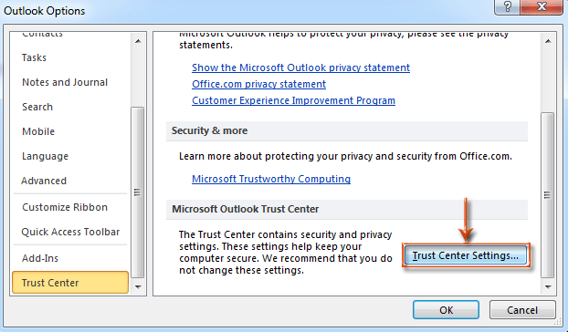 Control External Content in outlook