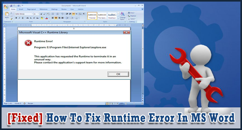 How To Fix Runtime Error In Ms Word