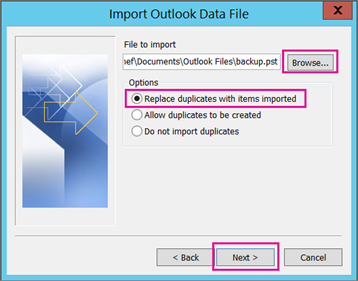 import outlook data 4