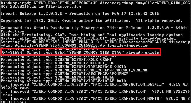 Import Oracle Dump File Into Oracle Schema