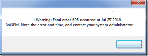 fix sql server error msg 605